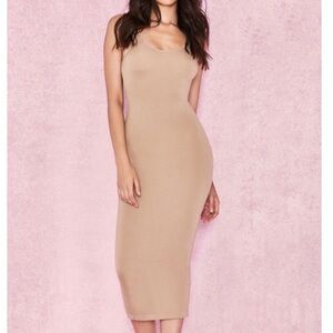 House of CB London Elegant Tan Sleeveless Dress